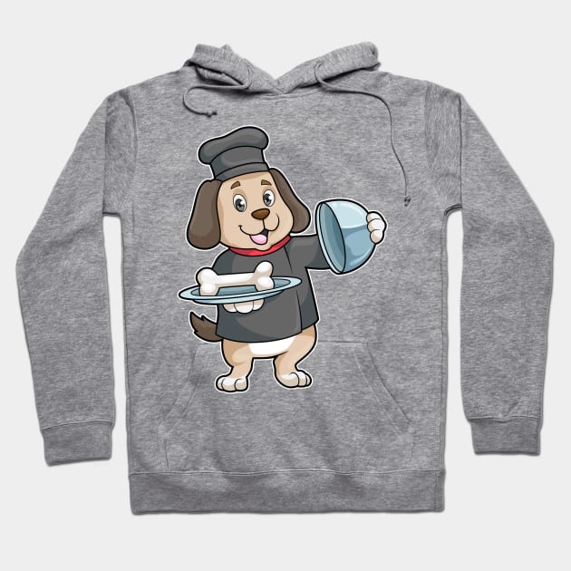 Dog as Chef with Platter & Bones Hoodie by Markus Schnabel